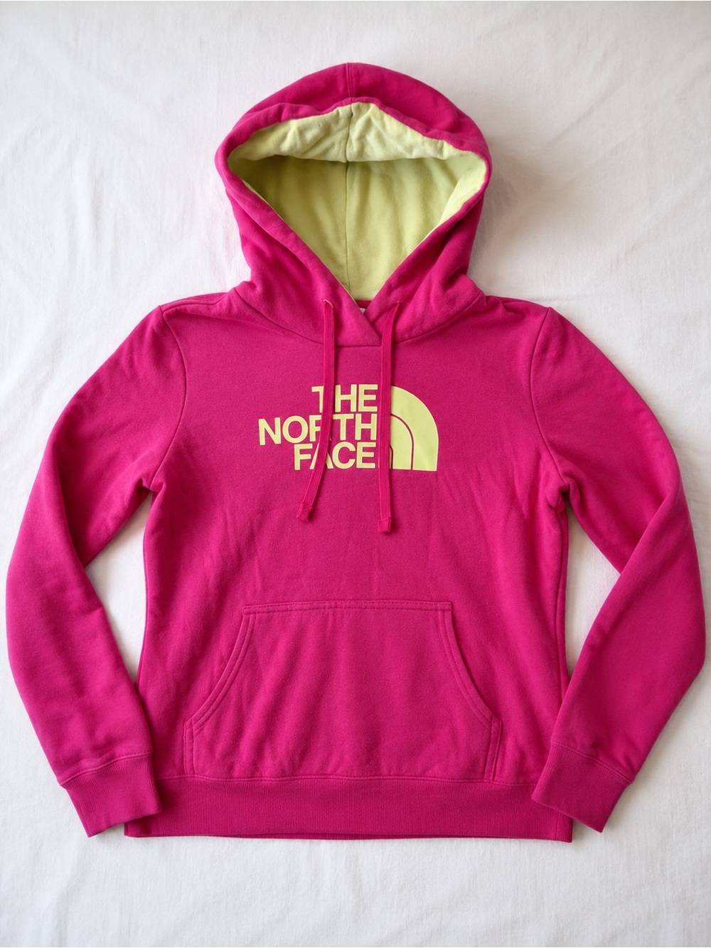 The North Face Hot Pink Hoodie with Lime Logo